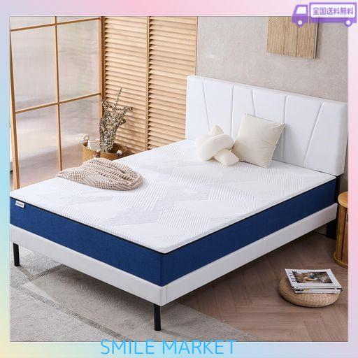 HILLMOONRI セミダブル マットレス 厚さ16CM 低反発メモリーフォーム&高密度ポリウレタンフォーム 体圧分散 やわらかめ 綿100%カバー 通気性 圧縮梱包,ブルー