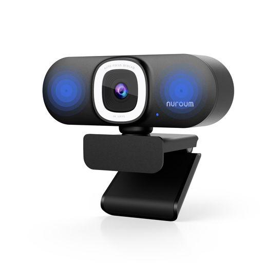 NUROUM 4K WEBカメラ LEDリングライト付き ウェブカメラ フルHD 60FPS ノイズキャンセリングマイク付き オートフォーカス 自動画角調整機能付き 90°視野角 ミュート機能 プライバシー保護 USBプ…