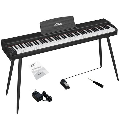 IKTMI 電子ピアノ 88鍵盤 木製 ピアノ 88鍵 スタンド一体型 アップライト ピアノ ブラック 25,075円
