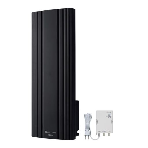 サン電子 地デジ用UHF平面アンテナ ブースタ内蔵型 26素子 水平偏波用 ブラック WG26B-K-EC
