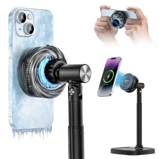 ULANZI 3 IN 1 スマホ スタンドセット 卓上 ワイヤレス充電 スマホ冷却ファン付き 急速冷却 MAGASFEスタンド 携帯スタンド 磁気マグネット スマホクーラー 高さ調整 360°回転可能 横置き 縦置き…
