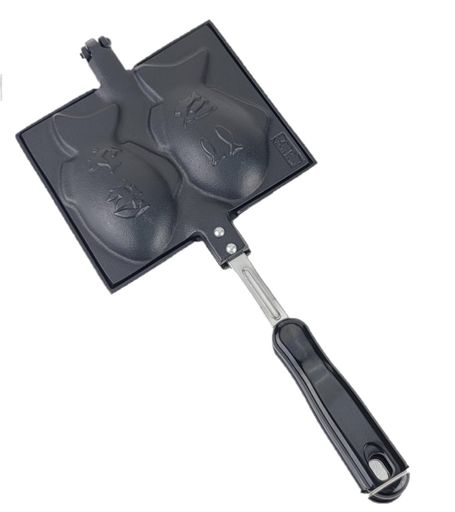 岩鋳 IWACHU たいやき器 黒焼付 (たい12×6.5CM) 直火用 南部鉄器 24030 黒 たいやきサイズ12×6.5CM