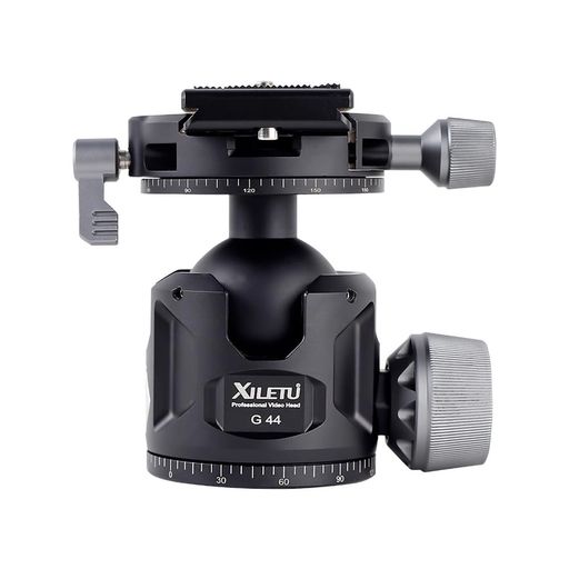 XILETU 44MM ボールヘッド 三脚用 低重心 360度全景 アルミ合金製 QRプレート付属 1/4インチ &amp; 3/8インチ 取り付け可 自由雲台 最大負荷25KG 対応 一脚 スライダー デジタル一眼レフ・ビデオカメ…