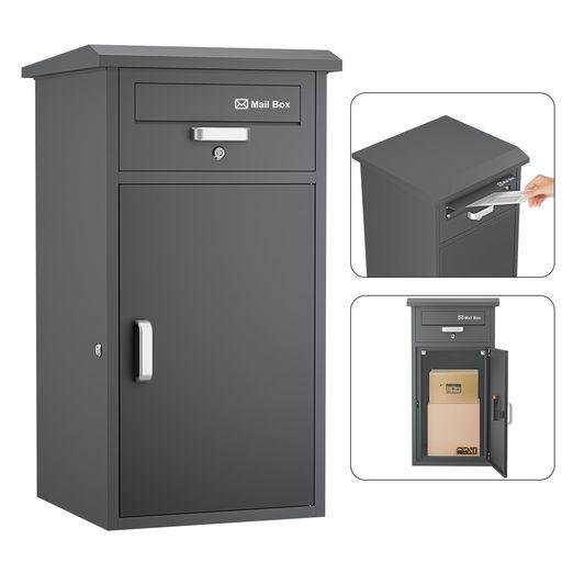 VARNIC 宅配ボックス DIY ポスト一体型 大容量 宅配BOX 戸外 防水 水が溜まらない 防塵 防錆 防犯 郵便受け 扉左右変更可能 取り付け簡単 マグネットシート付き 郵便ポスト 要組立品 戸建て用…