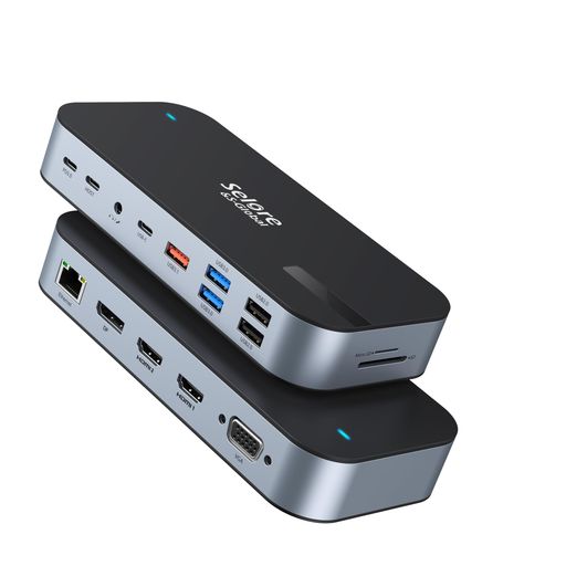 SELORE 【16 IN 1 MAX 4画面同時出力対応】 USB C ドッキングステーション TYPE C DOCK 100W PD対応 4K HDMIポート MICROSD&SDカードスロット 3.5MMオーディオジャック イーサネットポート