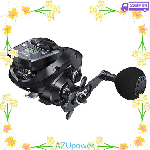 ワタチャンプ (WATACHAMP) DROP SHOT PRO ベイトリール 高感度 LED ラインカウンター付き 防水 電池交換可能 強力ドラグ 大容量スプール 軽量 ショア/船釣り 夜釣り エギング タイラバ アジ