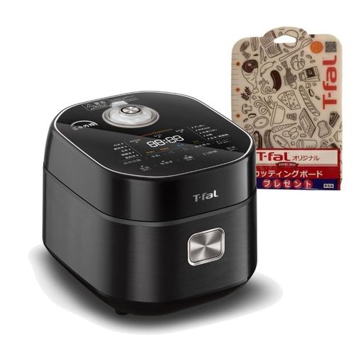 【AMAZON.CO.JP限定】ティファール 炊飯器 3.5合 一人暮らし 遠赤外線 高火力IH お米の芯まで一気に直火炊き 粒立ち 球状釜「ザ・ライス 遠赤外線IH炊飯器」 カッティングボード付き ブラック…