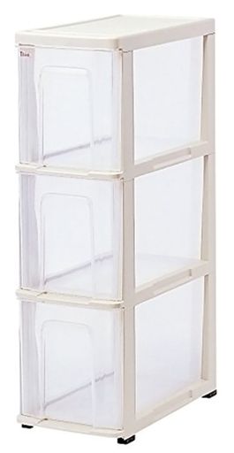 サンコープラスチック(SANKOPLASTIC) スリムストッカー3段 シンク 幅22×奥41×高73.8CM ソフトベージュ