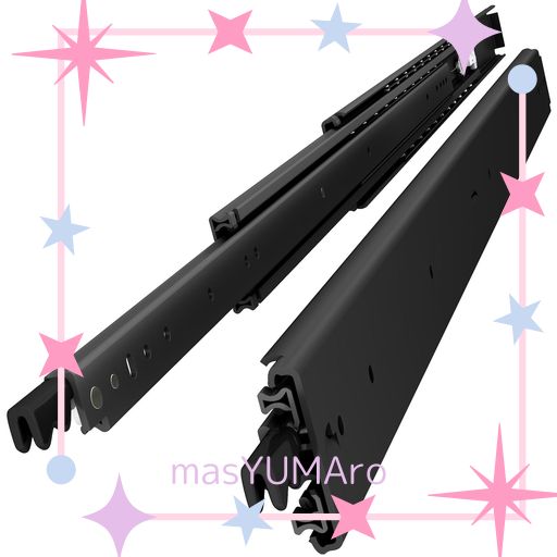 VADANIA ブラック ロック付き #D76 超重量用スライドレール 1500MM HEAVY DUTY引き出しスライド 工業用レール 左右1セット