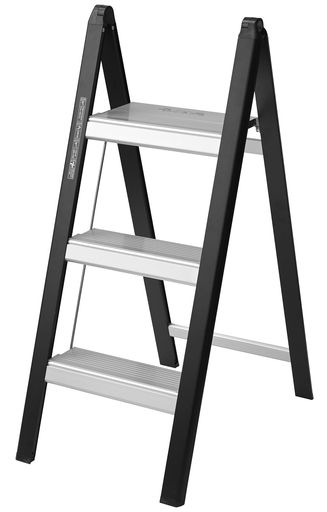 アルインコ(ALINCO) アルミ 薄型踏み台 80CM ブラック SS80TCA 脚立 軽量 折りたたみ コンパクト 3段 最大使用質量100KG シェルフ 棚板 プランター