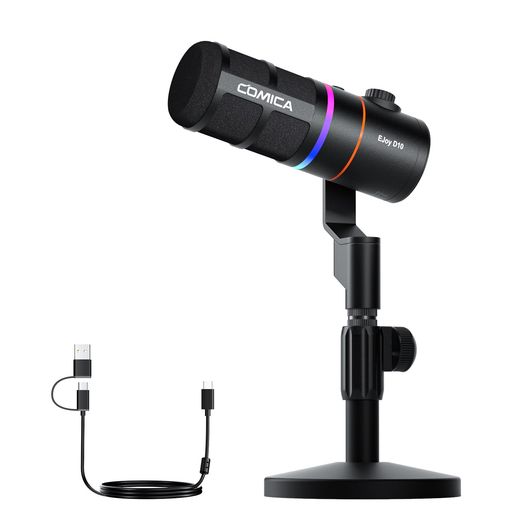 COMICA ダイナミックマイク USB/XLRデジタルとアナログデュアル出力 ゲーミングマイク 単一指向性 RGBライティング ノイズ軽減 ライブ配信 ゲーム実況 在宅勤務 ポッドキャスト ストリーミン…