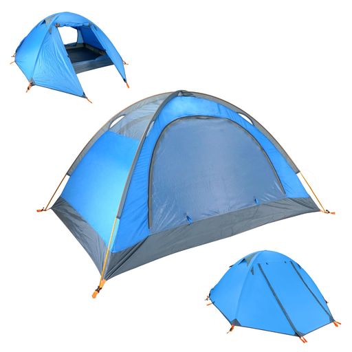 TRIWONDER 2人用 テント 4シーズン 山岳テント 軽量 防水 バックパック キャンプ ツーリング 登山 てんと 二重層 テント (ブルー - 2人用)