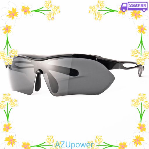 スポーツサングラス メンズ【偏光 超軽量27G アジアンフィット UV400】ゴルフ ランニング テニス 野球 サイクリング ドライブ対応/鼻パッド調節可能/UVカット 偏光サングラス AF-7001HSM