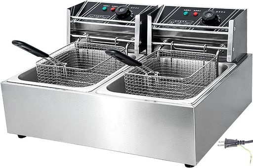 電気フライヤー 卓上フライヤー 業務用フライヤー 12L 二槽式 温度調節可能 操作簡単 14,426円