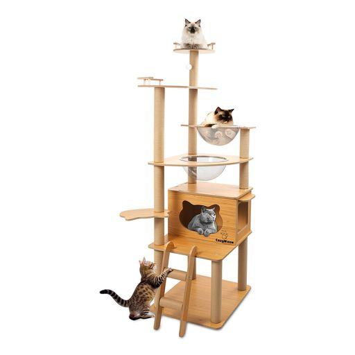 [COZYMEOW] キャットタワー 木製 スリム 宇宙船 大型猫用 猫タワー 据え置き キャットウォーク 爪とぎ 多頭飼い 高さ約175CM 8,791円
