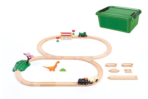 BRIO 木製レール 知育玩具 恐竜踏切セット 607900 対象年齢 3歳~ 誕生日 クリスマス プレゼント 室内遊び 男の子 女の子 脳トレ