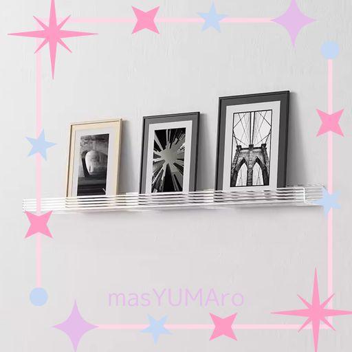 MYOSEYA ウォールシェルフ 壁付け棚 飾り棚 WALLSHELF 取付簡単 おしゃれ インテリア ミニマリズム MINIMALIST 透明 長さ60CM