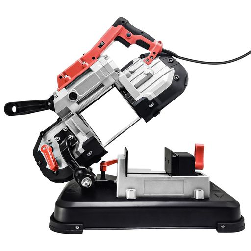 CXCESNS バンドソー ポータブル 100V 最大切断径Φ127MM 電源コード式 定置？ポータブル両用タイプ 正確な切断 LED灯付 【鉄 木材 ステンレス 丸パイプ 角パイプ 難削材 切断機 切断 帯鋸 帯のこ …