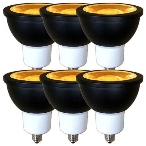 VIMLITE LEDハロゲン電球 EZ10 AC/DC12V COB6W JR50 LEDスポットライト 30度 ハロゲン形50W~60W相当 密閉器具対応 (電球色相当(2700K), 本体黒 6W 30度 EZ10口金(6個))