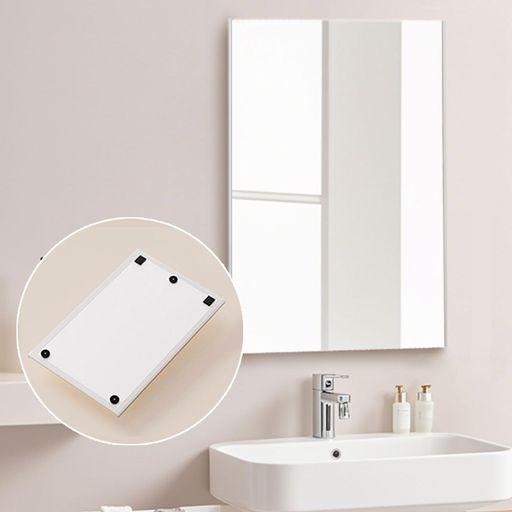 BRISAFE 割れない 浴室ミラー 鏡面フィルム 50×80CM 曇らない 防水 お風呂 浴室鏡 マグネットタイプ 防災 地震対策 おしゃれ シルバー