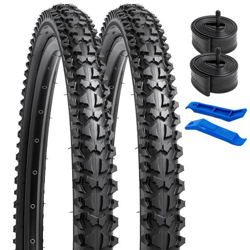 YUNSCM 2本セット,20 1.95 タイヤ,20X1.95 53-504 自転車タイヤ + 20X1.75/2.25 チューブ 肉厚 米式バルブ32MM +タイヤレバー,自転車 タイヤ 20X1.95,適用 26インチ 1.95 5,114円