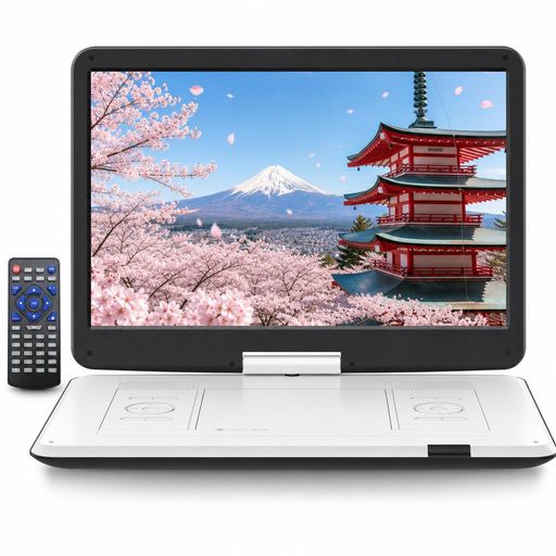 【新機種？15.6インチHD大画面】SURFOLA ポータブルDVDプレーヤー 17.9型 CD/DVDプレーヤー 車載用 リージョンフリー CPRM対応 6時間連続再生 USB/SDカード対応 レジューム機能 AV入出力 TV同期再生