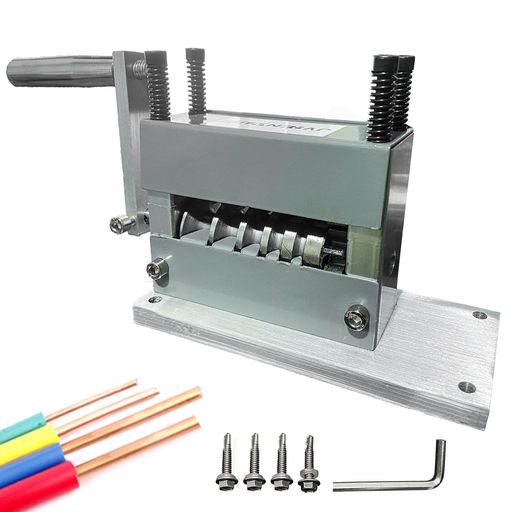 JVRENWUDI ワイヤーストリッパー 手動剥線機電動 Φ1.5-18MMワイヤー適用 電線皮むき工具 手回し剥線機 小型多機能自動ストリップマシン 5つのカッティングヘッド 電線の被覆剥がし/カット/切…