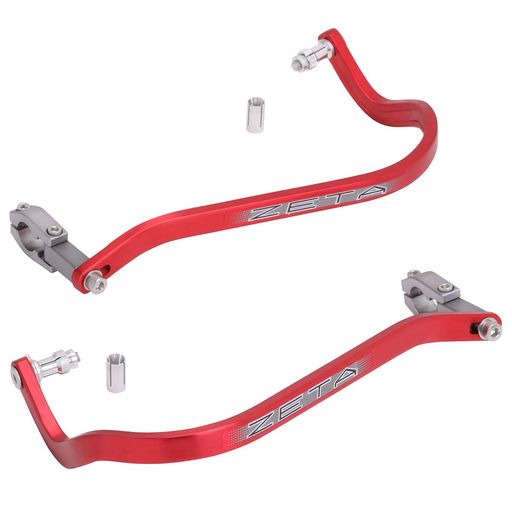 ジータレーシング(ZETA RACING) スタンダード径(22.2MM)バー用 対応ハンドルバー内径(Φ13.5~19MM) アーマーハンドガード ベンド レッド 高剛性アルミ合金 プロテクション オフロード ドアノブ握…