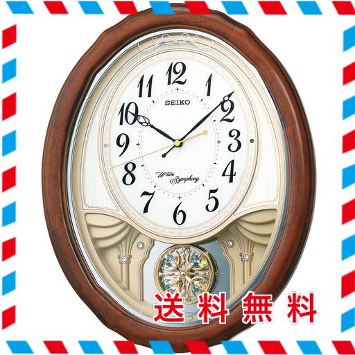 セイコークロック(SEIKO CLOCK) 掛け時計 メロディ時計 電波 アナログ トリプルセレクション メロディ 飾り振り子 木枠 茶 木地 AM257B