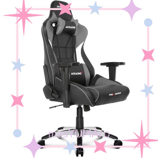 AKRACING ゲーミングチェア デスクチェア 勉強椅子 学習椅子 グレー 灰 PRO-X V2 高耐久PUレザー 180度リクライニング 在宅 リモート 5年保証