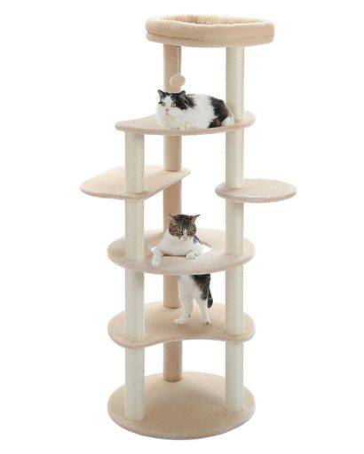 PETEPELA(ぺテぺラ) キャットタワー スリム 大型猫用 猫タワー 多頭飼い おしゃれ かわいい インテリア 据置 麻紐 爪とぎ おもちゃ コンパクト 省スペース 老猫用 短足猫 シニア猫 階段 登り… 7,181円
