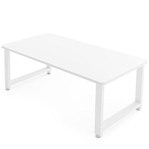 DEWEL ローテーブル 座卓 幅90×奥行45×高さ36CM 白 一人暮らし ちゃぶ台 リビングテーブル センターテーブル コーヒーテーブル アジャスター付き 角が丸い リビング 和室 おしゃれ ホワイト