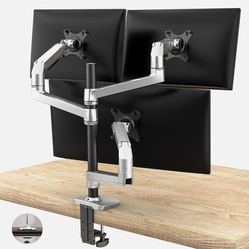 AMAMF モニターアーム トリプル 3画面 液晶ディスプレイアーム PCアーム モニターマウント メカニカルスプリング式 グロメット式&クランプ式 13~40インチ対応 耐荷重11.3KG VESA75X75MM 100X100MM対…
