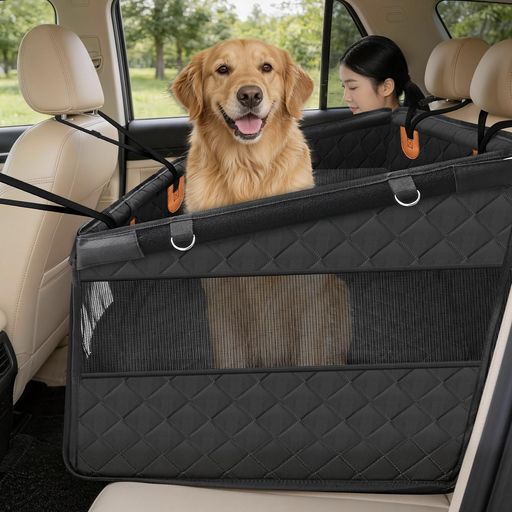 BOBO 犬 ドライブボックス 犬 ドライブシート 犬用シートベルト安全 耐摩耗性 防水性 犬 車用ベッド ドライブシート 通気性 SUV、MPV、中型・大型セダン 72*59*55*39CM