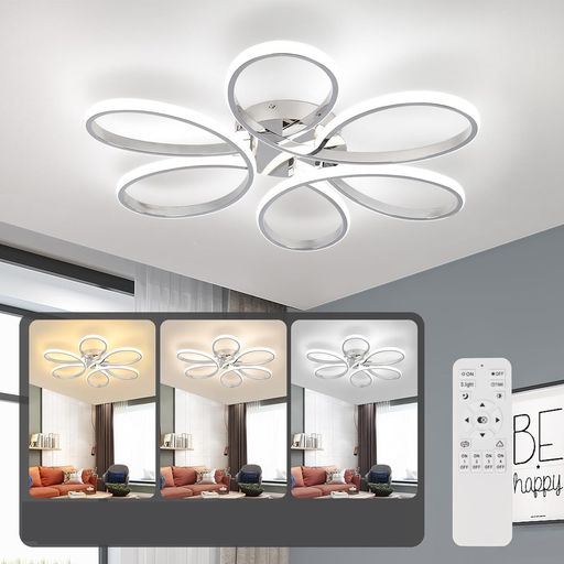 LED シーリングライト 6~14畳 おしゃれ 北欧照明器具 APP遠隔制御/リモコン 無段階調光調色 花の形 天井照明 間接照明 常夜灯 高輝度 インテリア ライト リビング 和室 洋室 寝室 台所 洗面所…