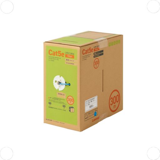 エレコム LANケーブル 300M 自作用 ROHS指令対応 CAT5E ブルー LD-CT2/BU300/RS