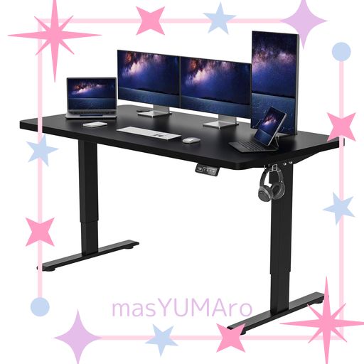 ANOVARA 昇降デスク 電動 昇降式デスク 電動昇降デスク 幅140CM 奥行60CM 上下昇降デスク スタンディングデスク オフィスデスク 高さ73-118CM 高さメモリー機能 締め直しできネジ穴 障害検知 静…