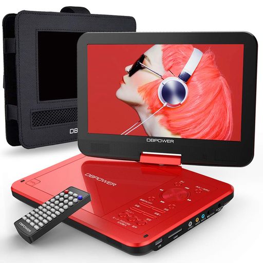 DBPOWER ポータブルDVDプレーヤー 12.5型 車載用ホルダー付き 10.5