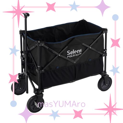 SELENS キャリーワゴン 折りたたみキャリーカート 耐荷重100KG 大容量 3/8ネジ付き ブームアームなど装着 アウトドア 4輪 特大 タイヤ 撮影機材に収納 運動会 キャンプ