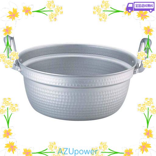 遠藤商事 TKG 料理鍋 両手 36CM アルミ製 アルマイト加工で直ぐに使えて変色しにくく、腐食に強い 外径×深さ(MM)377×160 容量(L)13 業務用 AEV1705
