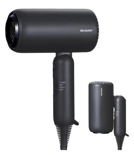 シャープ ヘアドライヤー IB-P300-B ディンプルフロー 速乾 さらさら髪 マイナスイオン UVケア コンパクト収納 ブラック色