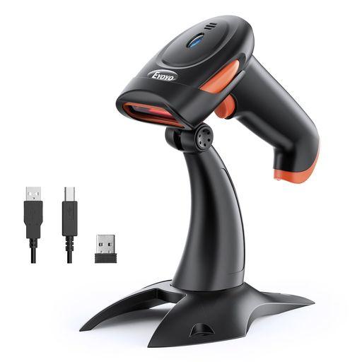 【2025年新型】EYOYO バーコードリーダー ワイヤレス QRコードリーダー バーコードスキャナー スタンド付き BLUETOOTH USB 有線 無線 QRコード 2次元 1次元 日本語QRコード 日本語コード対応 ハン…