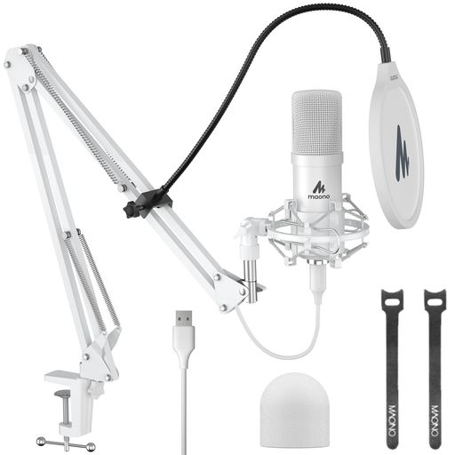 MAONO USBマイク コンデンサーマイク PC マイクセット アームスタンド付き 録音 生放送 YOUTUBE ゲーム実況 在宅勤務 適格請求書発行可 AU-A04