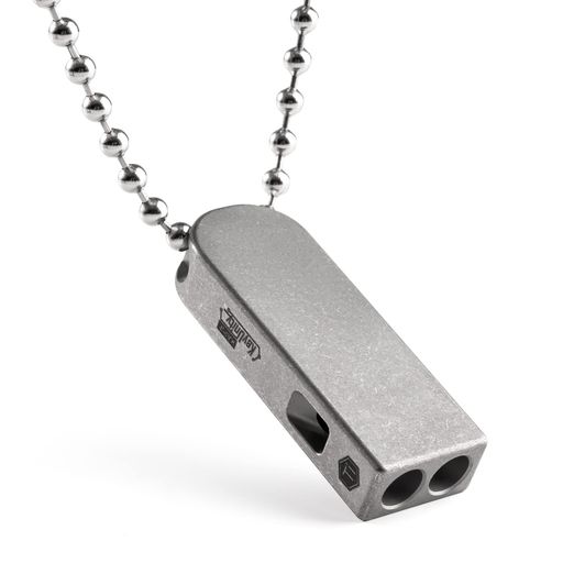 KEYUNITY ホイッスル 笛 チタン製 ネックレス付き KA25 L 緊急ホイッスル デカ音 軽量 頑丈 熊よけ 救急笛 非常用 防災グッズ 熊笛 登山 緊急 避難 防犯 ソロキャンプ スポーツ アウトドア