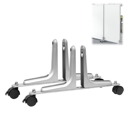 MOPAM 2 台セット 間仕切り スタンド 衝立 パーティションブラケット キャスター付きパーティション・ブラケット クランプ式台座 移動式足 10-60 MM 厚対応 自宅、オフィス、ホテル用のサポ…