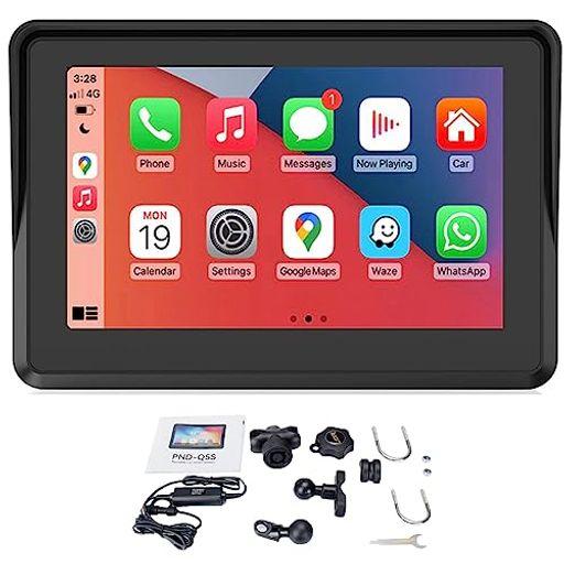 オートバイに適した5インチIPSタッチスクリーンは、ワイヤレスAPPLE CARPLAYとANDROID AUTO&HICARと互換性があり、オートバイ、IPX 7防水/デュアルBLUETOOTH、5 G WIFI/FM/太陽光可読ディスプレイに適し…