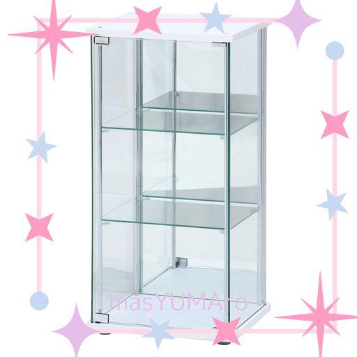 不二貿易 コレクションケース フィギュアケース 3段 幅42.5×奥行36.5×高さ86CM ホワイト 強化ガラス 背面ミラー 組立商品 97335 【AMAZON.CO.JP限定】