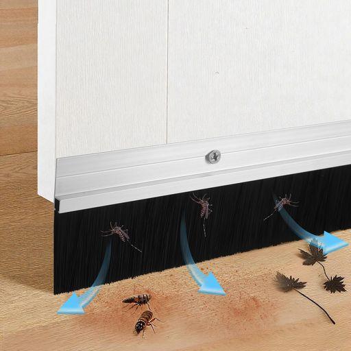 RETSUN 6本セット 高耐久ドア下ブラシ 53MM×880MM 隙間風対策 隙間ふさぎ|ドア開閉を妨げない・段差対応 防虫・防塵・遮光・防風・防寒・断熱 冷暖房効率アップ 省エネ対策 アルミフレーム …