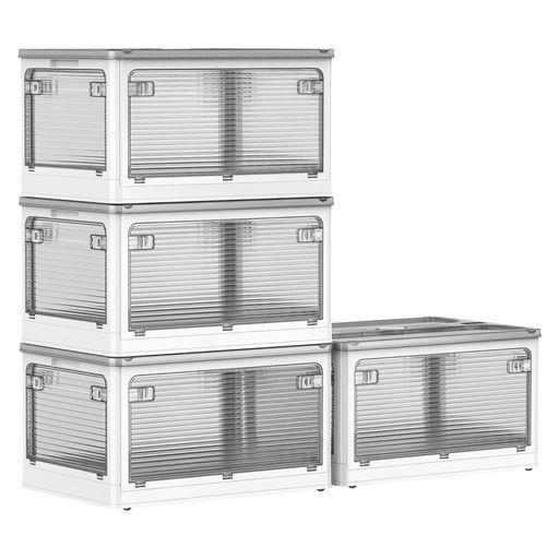 AZMKOO 収納ボックス 折り畳み 蓋付き 全方向から取り出せる キャスター付き 折り畳み コンテナ ボックス 衣装ケース 押し入れ 収納ケース おもちゃ 小物 洋服 布団 本 漫画 収納箱 収納用…