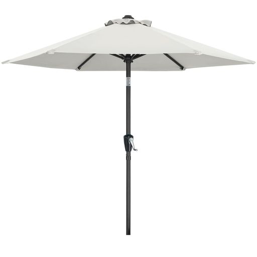 マスターキャノピー(MASTERCANOPY) ガーデンパラソル 直径230CM / 270CM × 高さ203CM / 240CM 角度調節可能 ハンドル回転式 日よけ 撥水 庭 アウトドア (230CM,アイボリー)